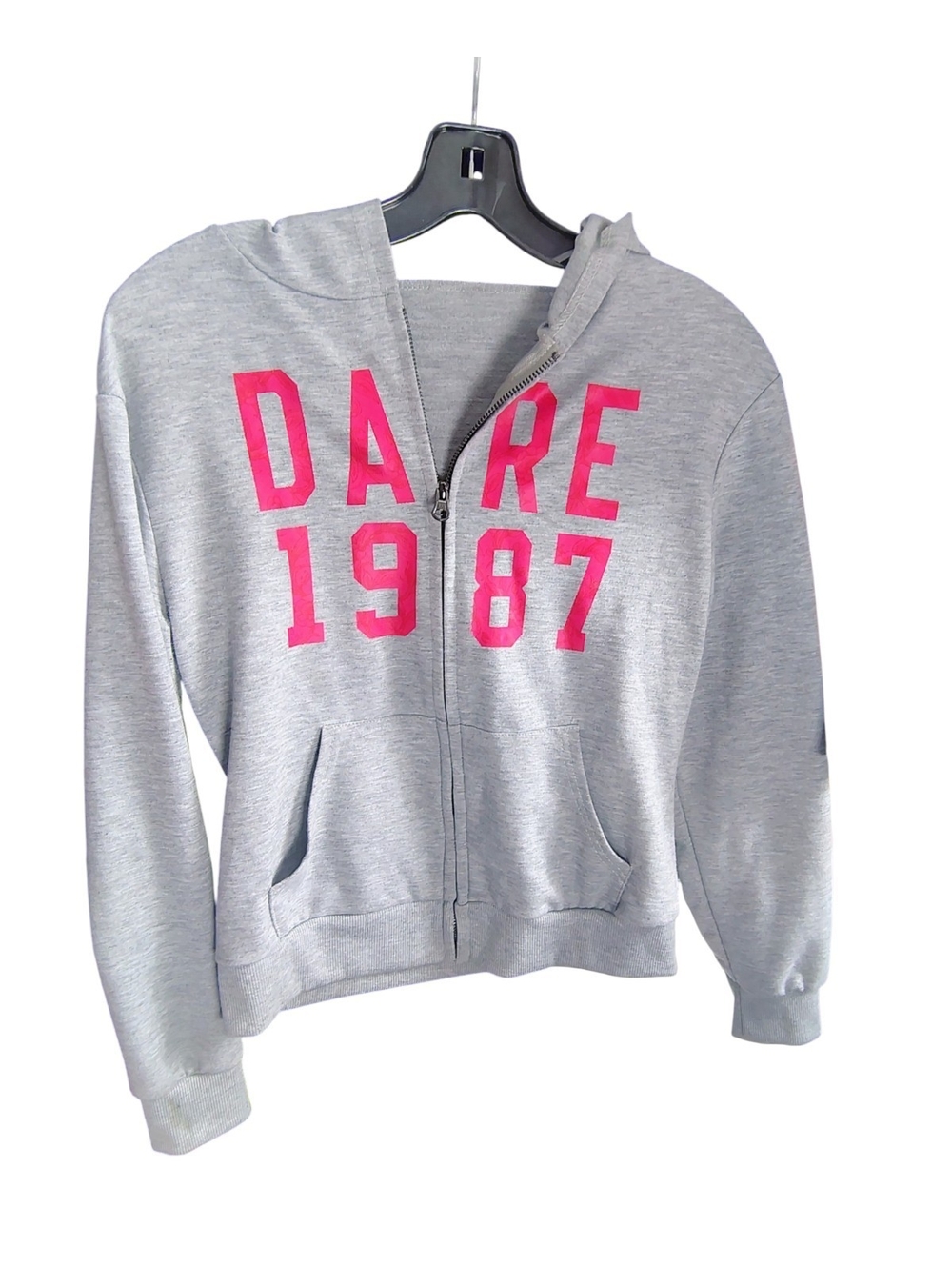 Grey DARE Zip up Hoodie EUC Size X Small